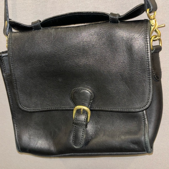 Hunt club satchel black leather long strap adjustable purse - Picture 6 of 9